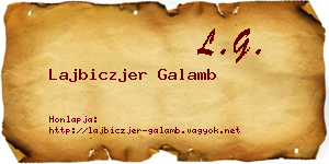 Lajbiczjer Galamb névjegykártya